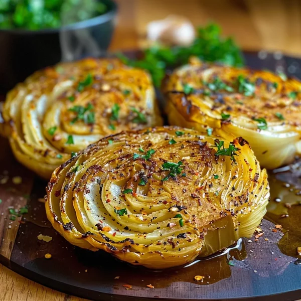Oven Roasted Garlic Cabbage Steaks