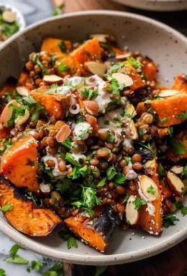 Roasted Sweet Potato Salad with Lentils