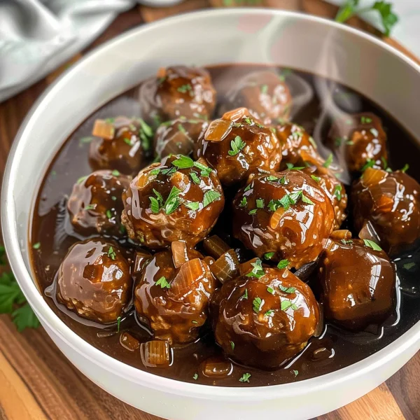 Slow Cooker Salisbury Steak Meatballs (Frozen Meatballs)