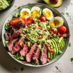 Steak Cobb Salad with Creamy Avocado Dressing {Whole30, Keto}