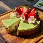 Strawberry Matcha Basque Cheesecake