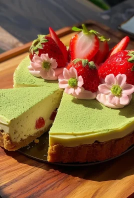 Strawberry Matcha Basque Cheesecake