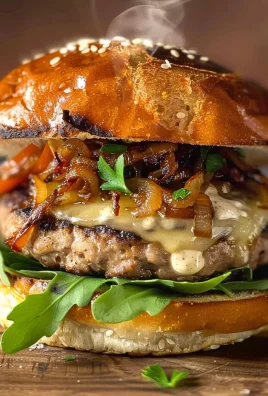 Turkey Burgers with Caramelized Onions and Aioli