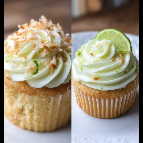 Coconut Cupcakes with Lime Buttercream Frosting