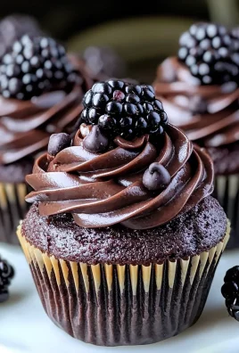 Decadent Dark Chocolate Blackberry Cupcakes