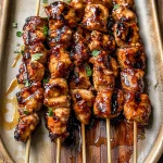 Easy Grilled Asian Chicken Skewers with Honey Garlic Sauce