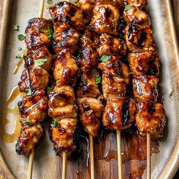 Easy Grilled Asian Chicken Skewers with Honey Garlic Sauce