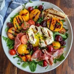 Grilled Nectarine Burrata Prosciutto Salad