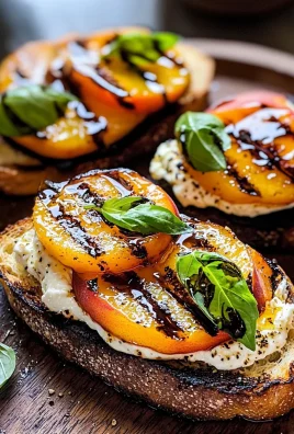 Grilled Peach and Burrata Crostini