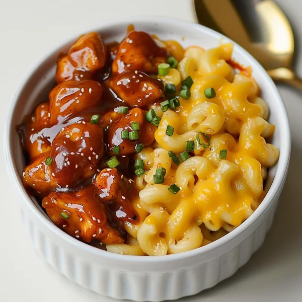 High Protein Honey BBQ Chicken Mac & Cheese
