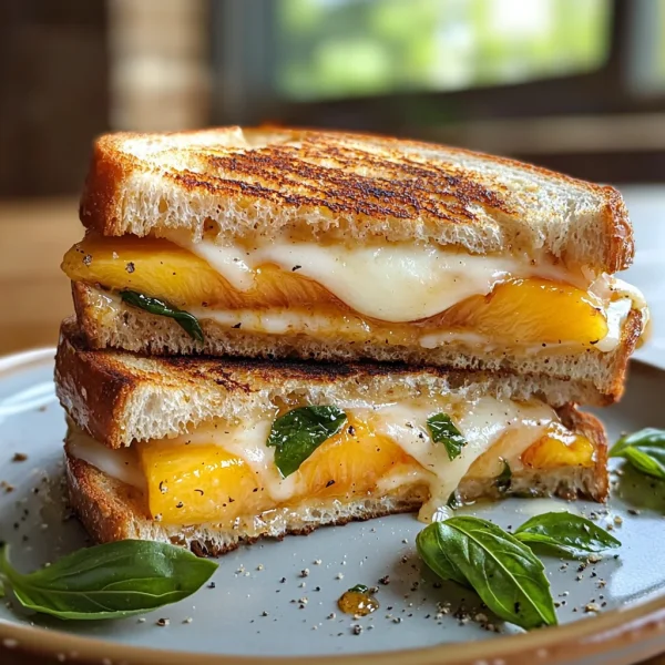 Honey Peach & White Cheddar Grilled Cheese