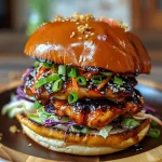 Korean BBQ Chicken Sandwich with Cabbage Slaw