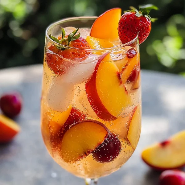 Peach Strawberry Cherry Summer Sangria