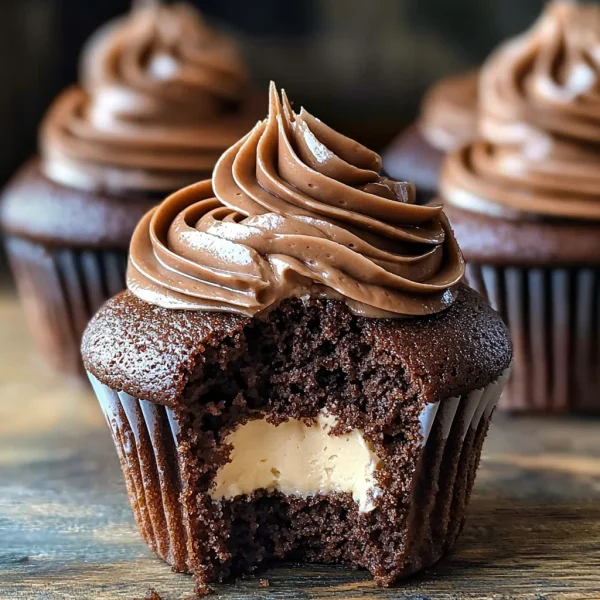 Swirled Chocolate Cupcakes with Creamy Chocolate Filling