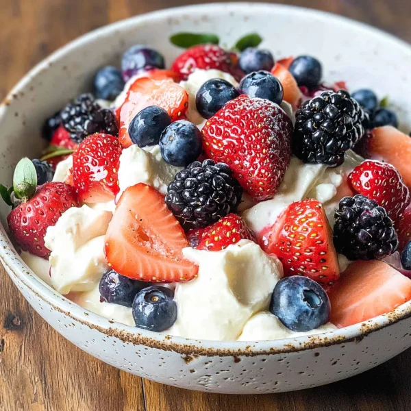 Triple Berry Cheesecake Fruit Salad