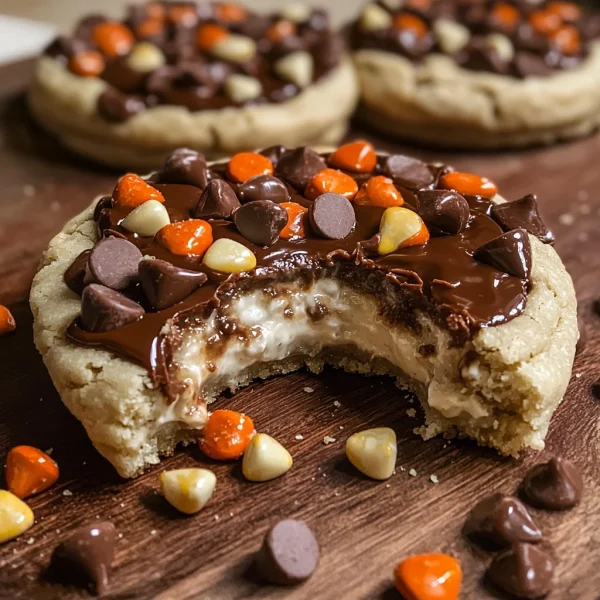 White Chocolate Reese’s Cheesecake Cookies