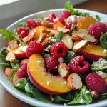 White Peach Raspberry Almond Salad