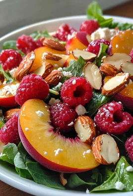 White Peach Raspberry Almond Salad