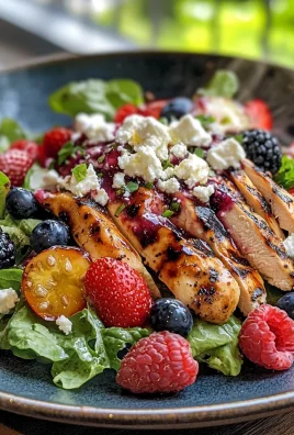 Grilled Berry Feta Chicken Salad with a Sweet Chipotle Dressing