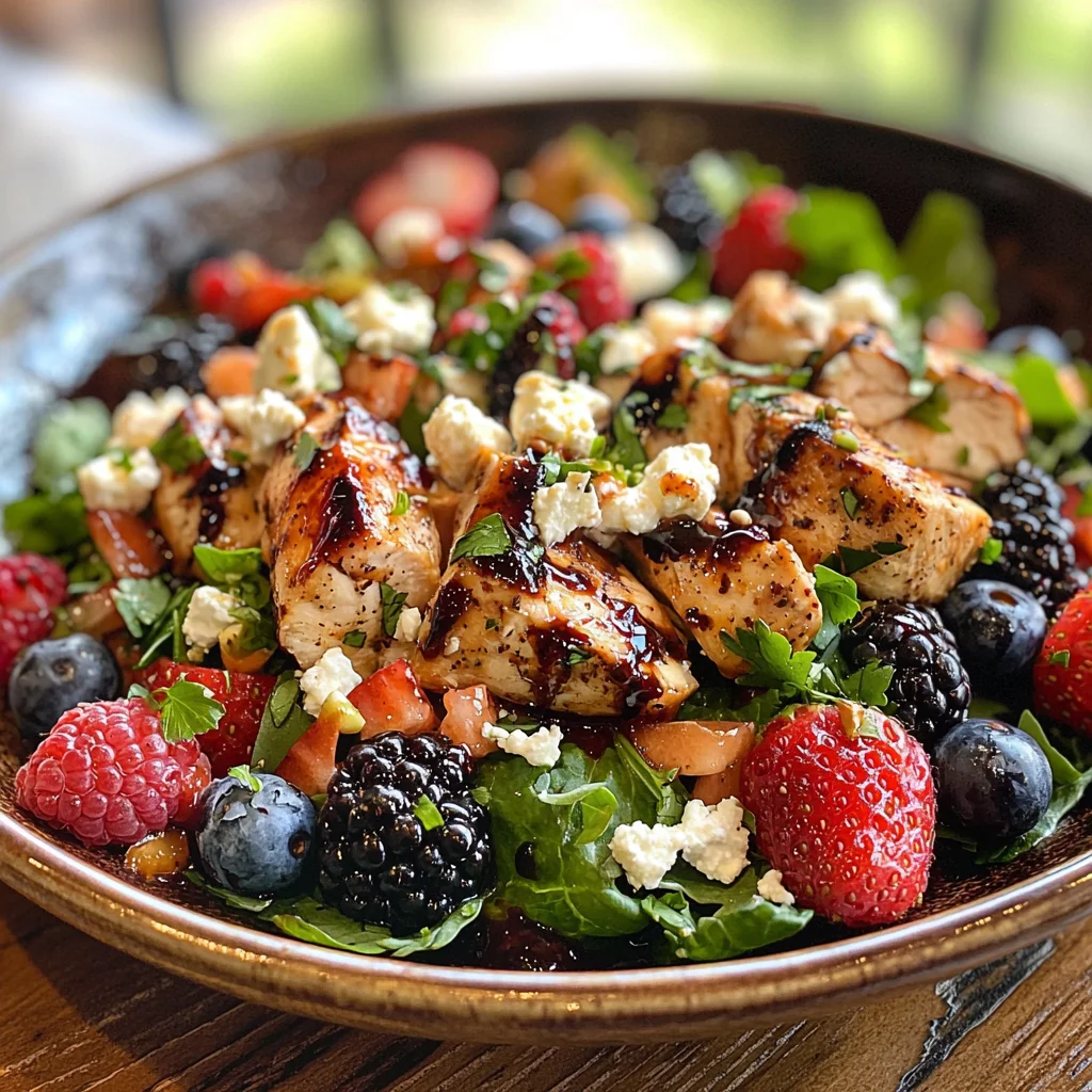 Grilled Berry Feta Chicken Salad with a Sweet Chipotle Dressing image 2