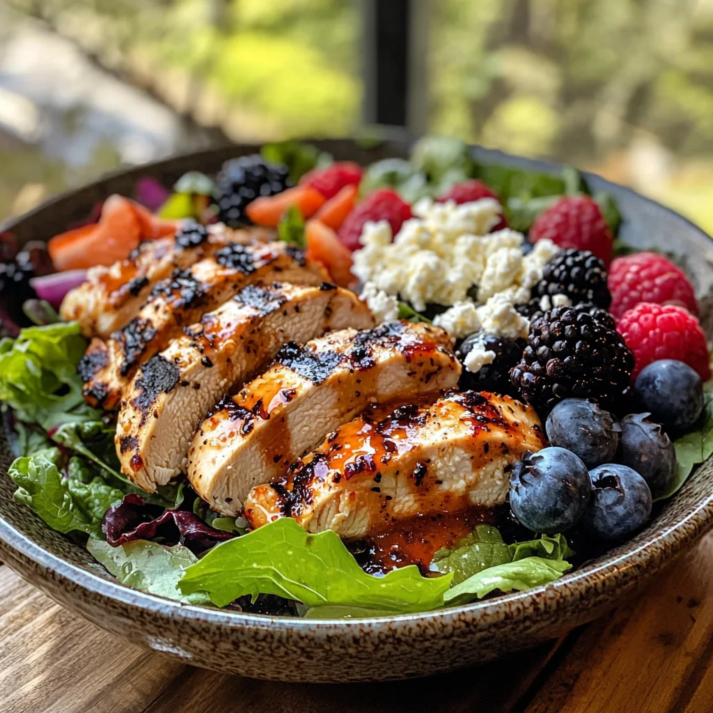Grilled Berry Feta Chicken Salad with a Sweet Chipotle Dressing image 4