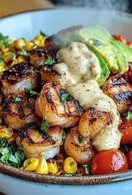 Grilled Shrimp Bowl with Avocado, Corn Salsa & Creamy Garlic Sauce: An Incredible 7-Ingredient Recipe
